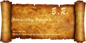 Beniczky Renátó névjegykártya